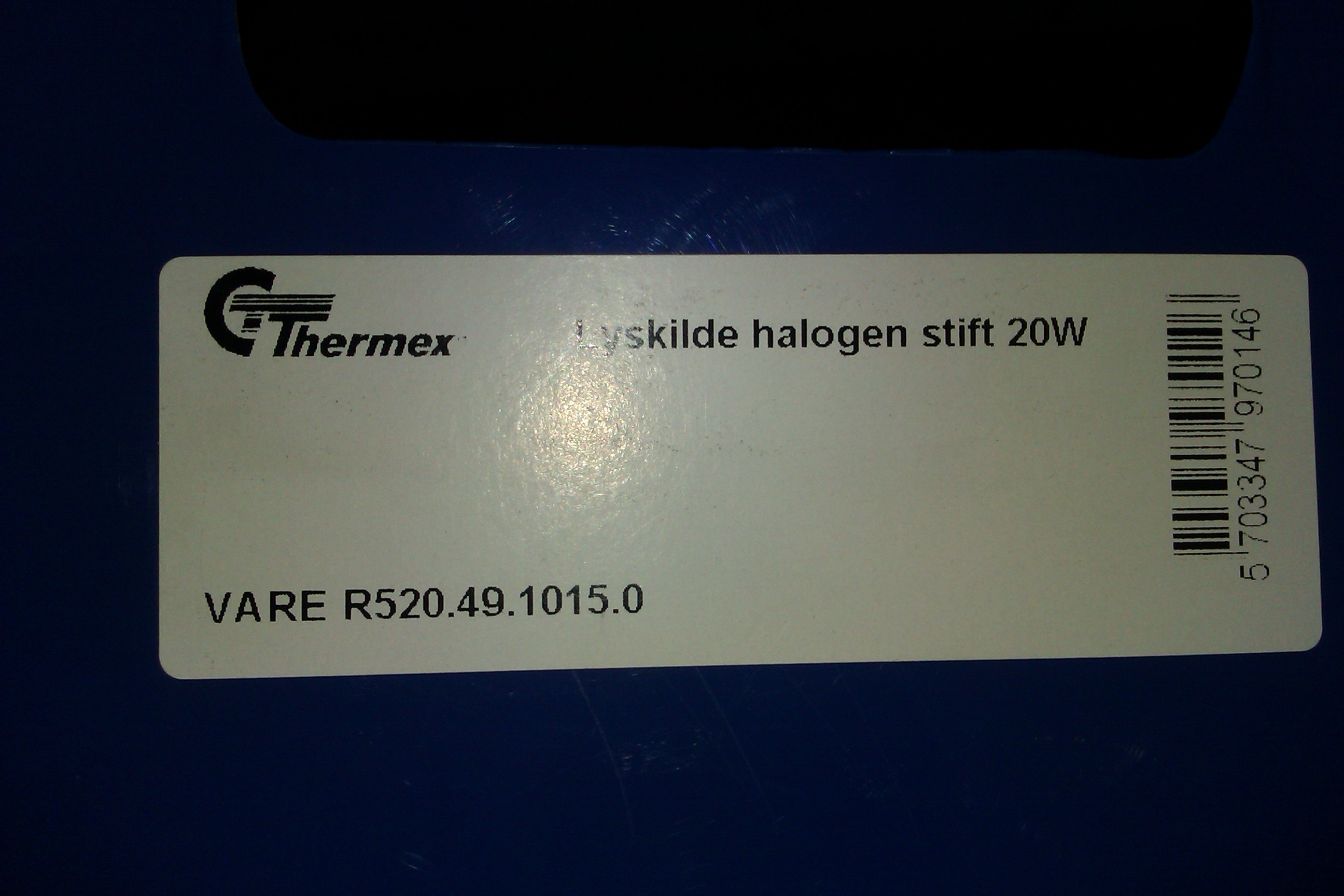 Light source halogen pin 20W (G4)